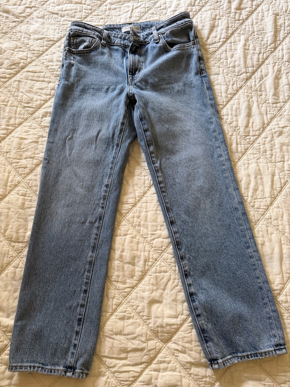 Treasure & Bond Straight-Leg Jeans in Light Blue Denim